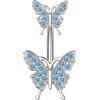 FREELANCE JW Piercing Ombelico Butterfly in Azzurro Scintillante - ARGENTO/ACCIAIO
