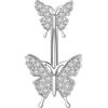 FREELANCE JW Piercing Ombelico Butterfly in Bianco Scintillante - ARGENTO/ACCIAIO