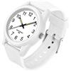 findtime Orologio analogico da uomo, impermeabile, con numeri grandi, facile da leggere, al quarzo, luminoso, casual, cinturino in silicone, semplice, unisex, per adulti