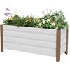 GarveeHome Grande fioriera rialzata in acciaio zincato, quadrato orto con 4 piedi e fori di drenaggio, durevole e antiruggine, vassoio rialzato/letto da giardino per giardino, terrazza, balcone (100 x