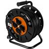 NEO TOOLS Avvolgicavo - 4 prese - 230 V - IP20 nero - Avvolgicavo con 4 prese - 50 m, 3600 W, 3 x 2,5 mm², fusibile termico, attacco di terra