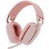 Logitech Zone Vibe 100 - Cuffie - circumaurali - Bluetooth - senza fili - rosa