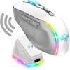 Spirit of Gamer S-EM50WT, destro, ottico, RF Wireless + Bluetooth + USB Type-A, 8000 DPI, bianco