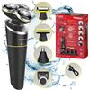 WEBBER Rasoio da uomo Webber FIVER SXG500 con rifinitore 5 in 1 per barba e naso, Wet&Dry, USB