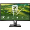Philips 242B1G-00 Monitor PC 23.8'' IPS Full HD 1920x1080 75Hz 4ms Hub USB HDMI DisplayPort VESA colore Nero