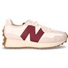 NEW BALANCE Sneakers In Pelle E Ecopelle Beige Rosso - Donna - Beige Rosso