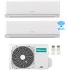 Hisense Climatizzatore condizionatore ENERGY ECOSENSE 7000+12000 dual split 7+12 esterna 2AMW42U4RGC R32 A++ Wifi 7+12 Alexa Google Home 2024!!!