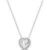 HUIPOJUE Collana con Pendente a Cuore in oro Bianco Placcato con Zirconi per Donna Collana Regolabile in aArgento Regalo d'amore per la Mamma, la Moglie (40+5 cm)