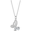 HUIPOJUE Collana con Pendente a Cuore in oro Bianco Placcato con Zirconi per Donna Collana Regolabile in aArgento Regalo d'amore per la Mamma, la Moglie (40+5 cm)