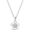 HUIPOJUE Collana con Pendente a Cuore in oro Bianco Placcato con Zirconi per Donna Collana Regolabile in aArgento Regalo d'amore per la Mamma, la Moglie (40+5 cm)