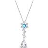 HUIPOJUE Collana con Pendente a Cuore in oro Bianco Placcato con Zirconi per Donna Collana Regolabile in aArgento Regalo d'amore per la Mamma, la Moglie (40+5 cm)