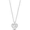 HUIPOJUE Collana con Pendente a Cuore in oro Bianco Placcato con Zirconi per Donna Collana Regolabile in aArgento Regalo d'amore per la Mamma, la Moglie (40+5 cm)