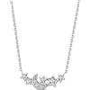HUIPOJUE Collana con Pendente a Cuore in oro Bianco Placcato con Zirconi per Donna Collana Regolabile in aArgento Regalo d'amore per la Mamma, la Moglie (40+5 cm)