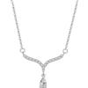 HUIPOJUE Collana con Pendente a Cuore in oro Bianco Placcato con Zirconi per Donna Collana Regolabile in aArgento Regalo d'amore per la Mamma, la Moglie (40+5 cm)
