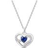 HUIPOJUE Collana con Pendente a Cuore in oro Bianco Placcato con Zirconi per Donna Collana Regolabile in aArgento Regalo d'amore per la Mamma, la Moglie (40+5 cm)