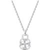 HUIPOJUE Collana con Pendente a Cuore in oro Bianco Placcato con Zirconi per Donna Collana Regolabile in aArgento Regalo d'amore per la Mamma, la Moglie (40+5 cm)