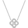 HUIPOJUE Collana con Pendente a Cuore in oro Bianco Placcato con Zirconi per Donna Collana Regolabile in aArgento Regalo d'amore per la Mamma, la Moglie (40+5 cm)