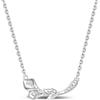 HUIPOJUE Collana con Pendente a Cuore in oro Bianco Placcato con Zirconi per Donna Collana Regolabile in aArgento Regalo d'amore per la Mamma, la Moglie (40+5 cm)