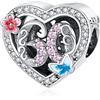 Annmors Ciondolo in Argento Sterling 925 Charm Bead 60 Years Love Birthday con Zirconia Cubica,Compatibile con Bracciale e Collane Europei,per la festa della mamma,compleanno,regalo di Natale