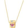 HUIPOJUE Collana con Pendente Placcato oro 14 carati per Donna Collana delicata in Argento Sterling con Zirconi Regalo d'amore per Marito e Moglie (40+5 cm)
