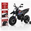 Moto Elettrica Bambini Aprilia RX Mini Moto Cross SEDILI in PELLE 3 Ruote Moto B