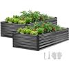 VEVOR Fioriera Rialzata in Metallo da 2 Pezzi Zincata 2030x1020x460 mm, Aiuola Rialzata per Giardinaggio Rettangolare in Metallo da Esterno Fioriera Rialzata Coltivazione Fiori Verdure Piante Orto