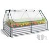 VEVOR Fioriera Rialzata con Copertura 1800x900x300 mm, Aiuola Rialzata Rettangolare per Giardinaggio in Metallo da Esterno Fioriera Serra per Coltivazione Fiori Verdure Piante Orto Giardino