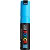 POSCA - Pennarello acrilico PC-8K con punta larga a cuneo, blu chiaro