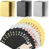 SWINILAYA 3 Mazzi Carte da Poker - Oro e Nero Argento, Carte da Gioco Plastiche per Blackjack, Texas Hold'em, Bridge e Magia