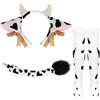 XEPST Animale Mucca Costume Set Mucca Orecchie Fascia, Coda, Calzino, Animali Decorativi per Costume Cosplay Festa di Compleanno Halloween Fancy Dress Rifornimenti del Partito