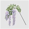 EDG Enzo De Gasperi Glicine Ramo x3 con Foglie H 50 Cm Pianta Artificiale Colore Lavanda