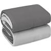 Mediawave Store - Trapunta Matrimoniale Piumone Invernale Double Face 250x260cm Made in Italy, Calda Imbottitura Anallergica per Letto Due Piazze, Design Moderno Reversibile (Grigio)