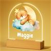 Bemaystar Regali Personalizzati Bambini - Luce Notturna Acrilica dell'orso, Lampada Personalizzata Con Nome, Luce Notturna Bambini, Regalo Neonata Femmina Nascita Bimba, Idee Regalo Battesimo