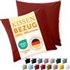Blumtal Fodera per cuscino 45 x 45 cm, 2 pezzi - Fodere per cuscini certificate OEKO-TEX 100% microfibra extra morbida e lavabile in lavatrice - Fodera per cuscino Aurora rosso - Rosso