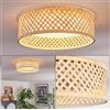 hofstein Plafoniera a LED HOFSTEIN Barroco, plafoniera in metallo/bambù/plastica colori naturali/bianco, design moderno boho, 16 watt, 2000 lumen, sala da pranzo, soggiorno, camera da letto, cucina