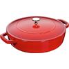 STAUB Chistera casseruola in ghisa, adatta a tutti i piani cottura incl. induzione, rotonda, 28 cm, 3,7 L, Made in France, rosso ciliegia