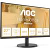 AOC Monitor U27B3A 27 pollici 3840x2160, UHD, 60Hz, IPS Panel, 4ms GtG, Speakers, (HDMI2x 2.0 DP 1x 1.4) HDR10, Nero