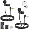 NEEWER LM5 Mini Microfono Lavalier (2 Pezzi), Mic Lav a Condensatore a Clip TRS 3,5mm Cablato 2m con Panno di Pulizia Compatibile con DJI Mic Rode Wireless Go II NEEWER CM28 CM31 Fotocamera