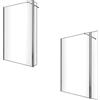 LANERI PARETE DOCCIA WALK-IN CON ANTINA GIREVOLE PARASCHIZZI ABBINATA - 8 MM - H 200 ((130-132,5) LASTRA + 100 + ANTINA 30)