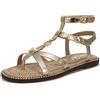 Sam Edelman Flat Strap Sandal for Women - Teeni, Amber Gold Leather, 36.5 EU