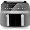 Comfy Nest, CNAFD45NB, Friggitrice ad aria calda, Friggitrice ad aria, doppio cestello digitale 2400W 9L, cottura sana e veloce, design moderno, facile da usare, ideale per tutta la famiglia - Nero