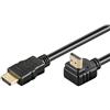 PremiumCord Cavo HDMI 4K Alta Velocità M/M, 10,2Gbps con Ethernet, Compatibile con Video 4K@30Hz, Full HD 1080p, Deep Color, 3D, ARC, HDR, Dolby TrueHD, Connettori 90° Placcati Oro, Nero, 2 m