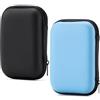 Jidyllic 2 Pezzi Custodia Rigida per Hard Disk Esterno Portatile - Organizer Antiumidità con Guscio Protettivo, Porta Hard Disk per 2.5 HDD (Azzurro/Nero)