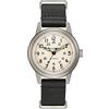 Bulova Hack Hack - Orologio automatico da uomo a 3 lancette in acciaio inossidabile, cinturino in pelle Nato, lancette e pennarelli luminosi, Pelle Nero/Quadrante Avorio, Orologi