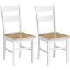 HOMCOM Set di 2 Sedie Moderno da Cucina con gambe robuste e Legno di Gomma, Piedini protettivi, Schienale leggermente curvato, Bianco| Aosom Italy