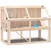 PawHut Gabbia per criceti in legno 3 piani Gabbia per roditori Gabbia per piccoli animali con dondolo, ruota e casetta 95 x 53 x 76 cm Legno naturale | Aosom Italy