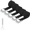 MUZHUPGUZ 5 Pz Cinghie di Tensione, 1,5 M x 25 mm Cinghie a Cricchetto con Fibbia, Cinghie di Fissaggio a Cricchetto, Cinghia di Ancoraggio con Chiusura per Moto Auto Portabiciclette
