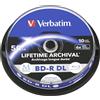 ‎Verbatim VERBATIM 1 x 10 M-Disc BD-R BluRay, 50 GB, 6 x Speed Cakebox stampabile