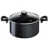 Tefal G2554602, 5 litri, forma rotonda, colore nero, materiale: alluminio, rivestimento in titanio e Vetroceramica, compatibile con fornelli a gas, alogeni e a induzione, piano cottura sigillato