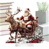 Generico Miniatura con slitta con renne di Babbo Natale - Ornamento per il desktop natalizio, statua del cervo Claus | Decorazione da tavolo per interni ed esterni, statuetta da esposizione da collezio